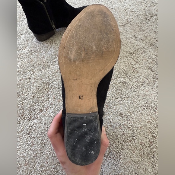 Seychelles Black Suede Ankle Boots Faux Fur Lined Size 8.5 - Picture 6 of 9